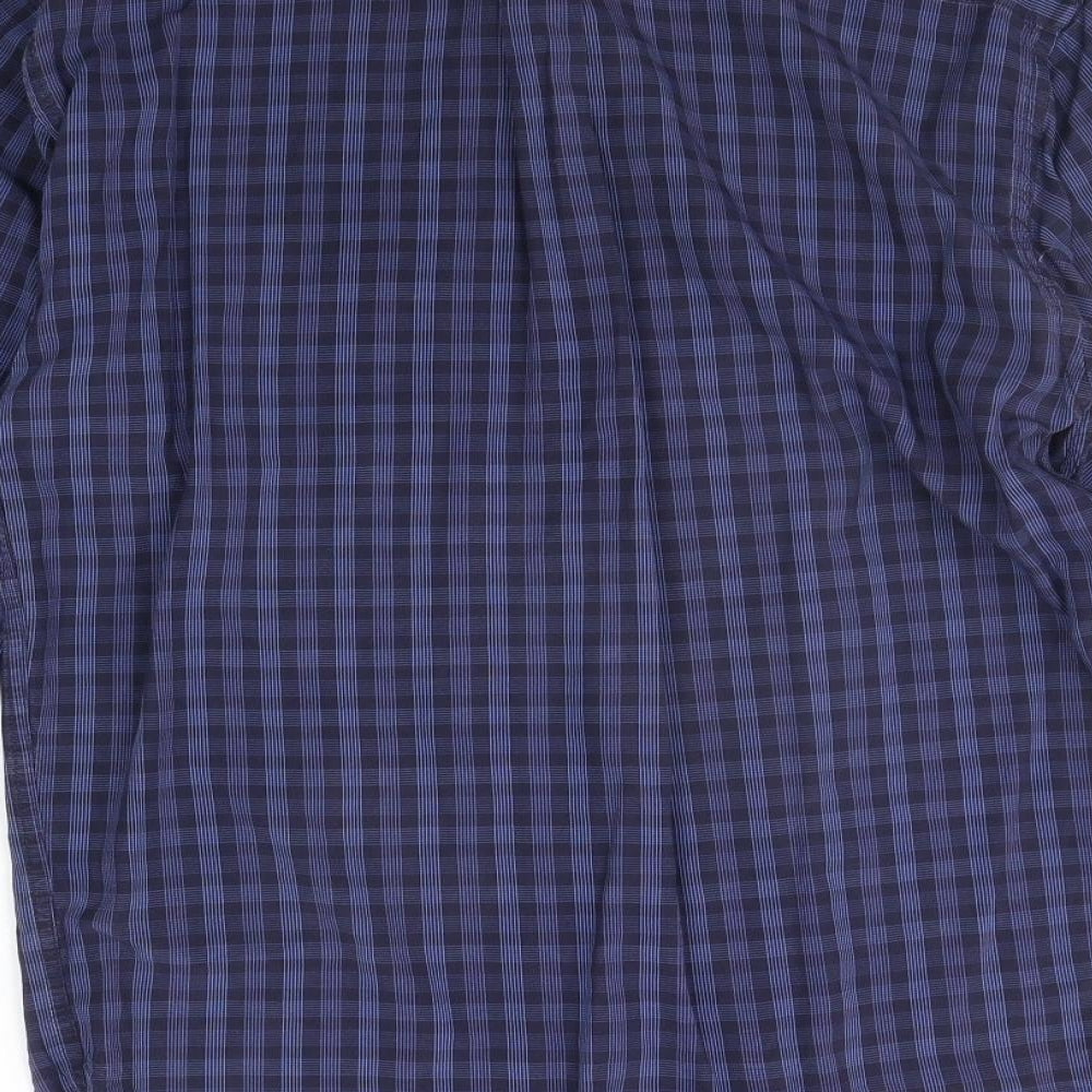 Marks and Spencer Mens Blue Check   Button-Up Size S