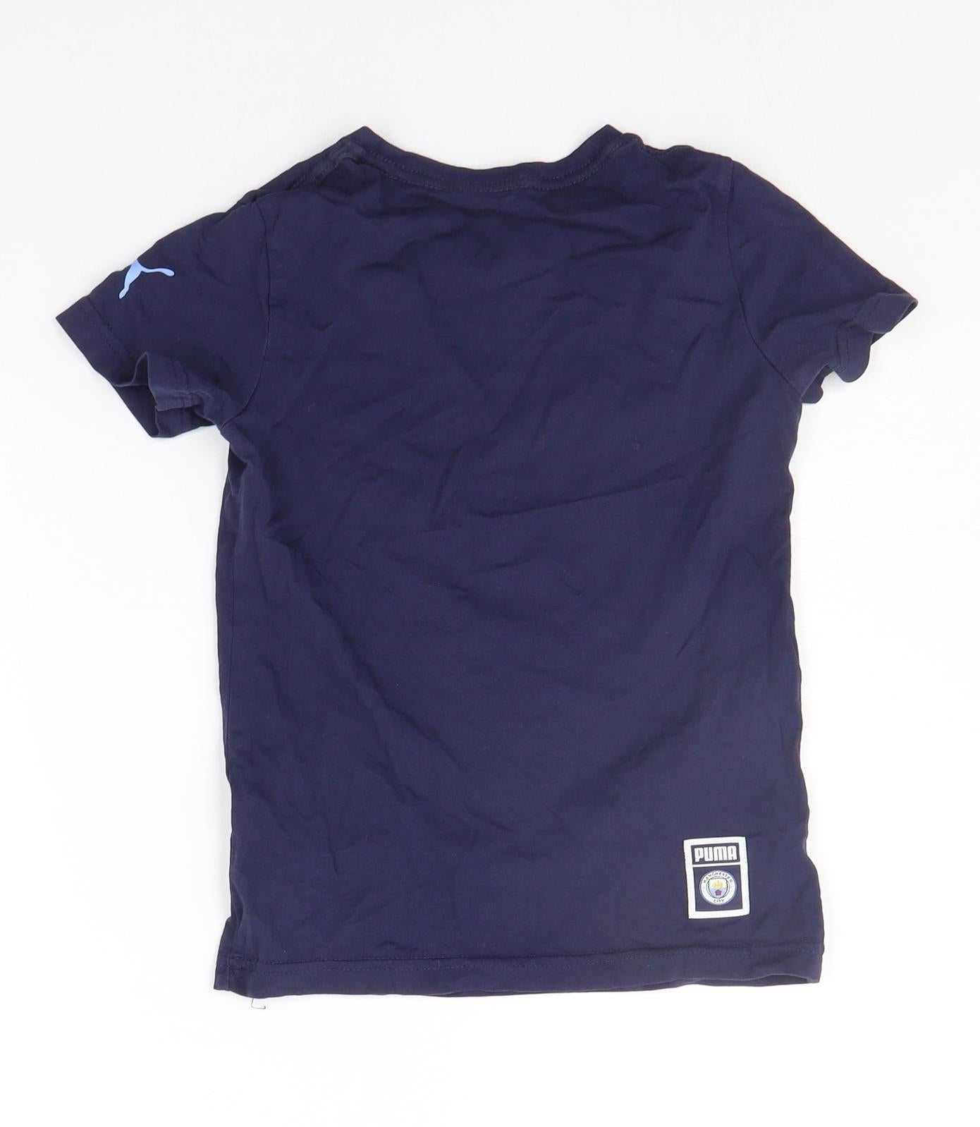 PUMA Girls Blue   Basic T-Shirt Size 7-8 Years  - Manchester City