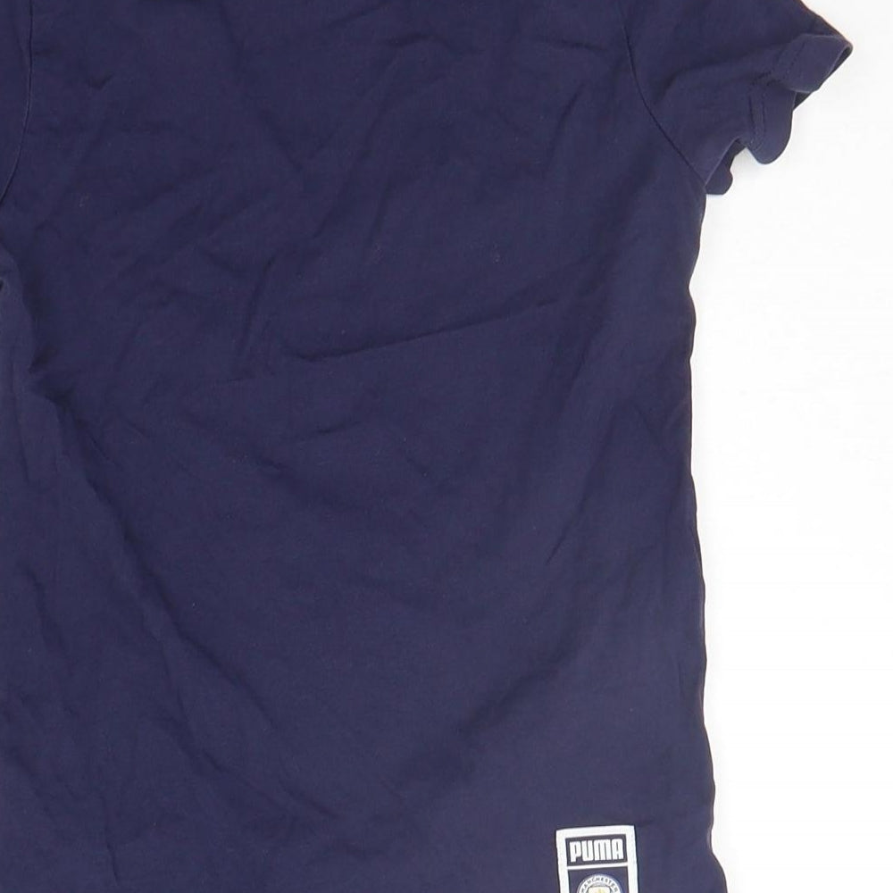 PUMA Girls Blue   Basic T-Shirt Size 7-8 Years  - Manchester City