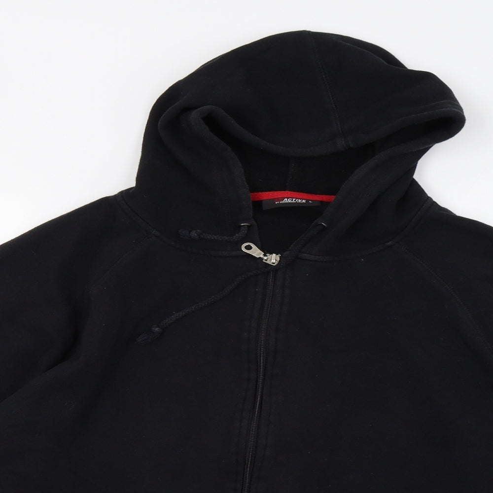 Cedar Wood State Womens Black   Full Zip Hoodie Size XL