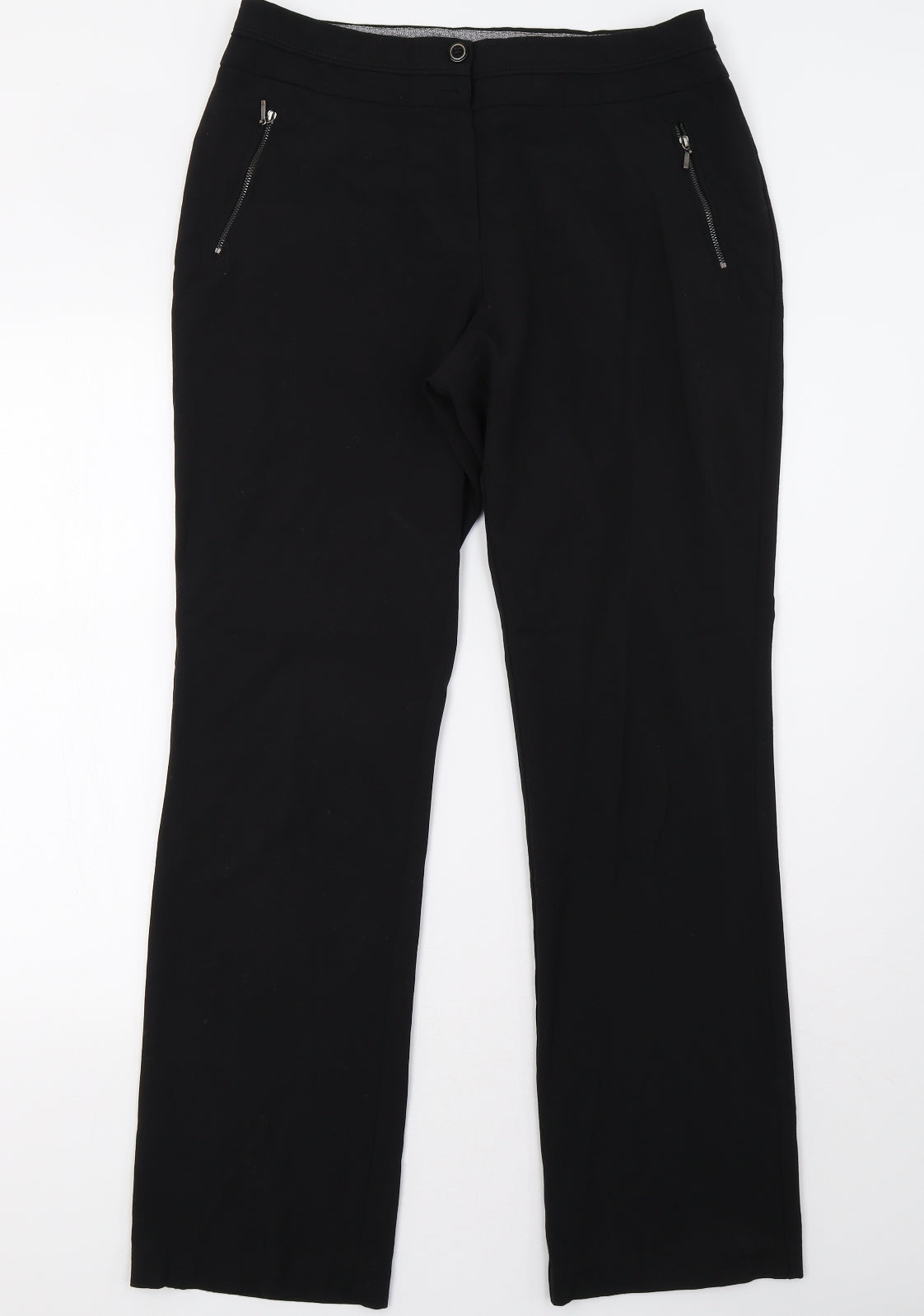 M&Co Womens Black   Trousers  Size 12 L32 in