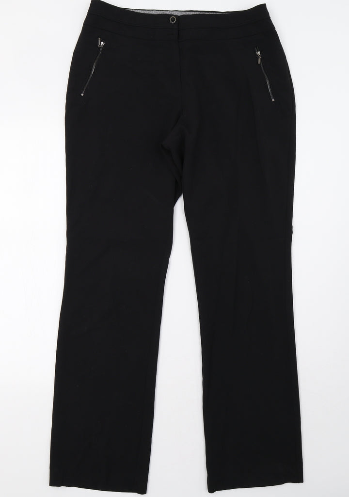 M&Co Womens Black Trousers Size 12 L32 in