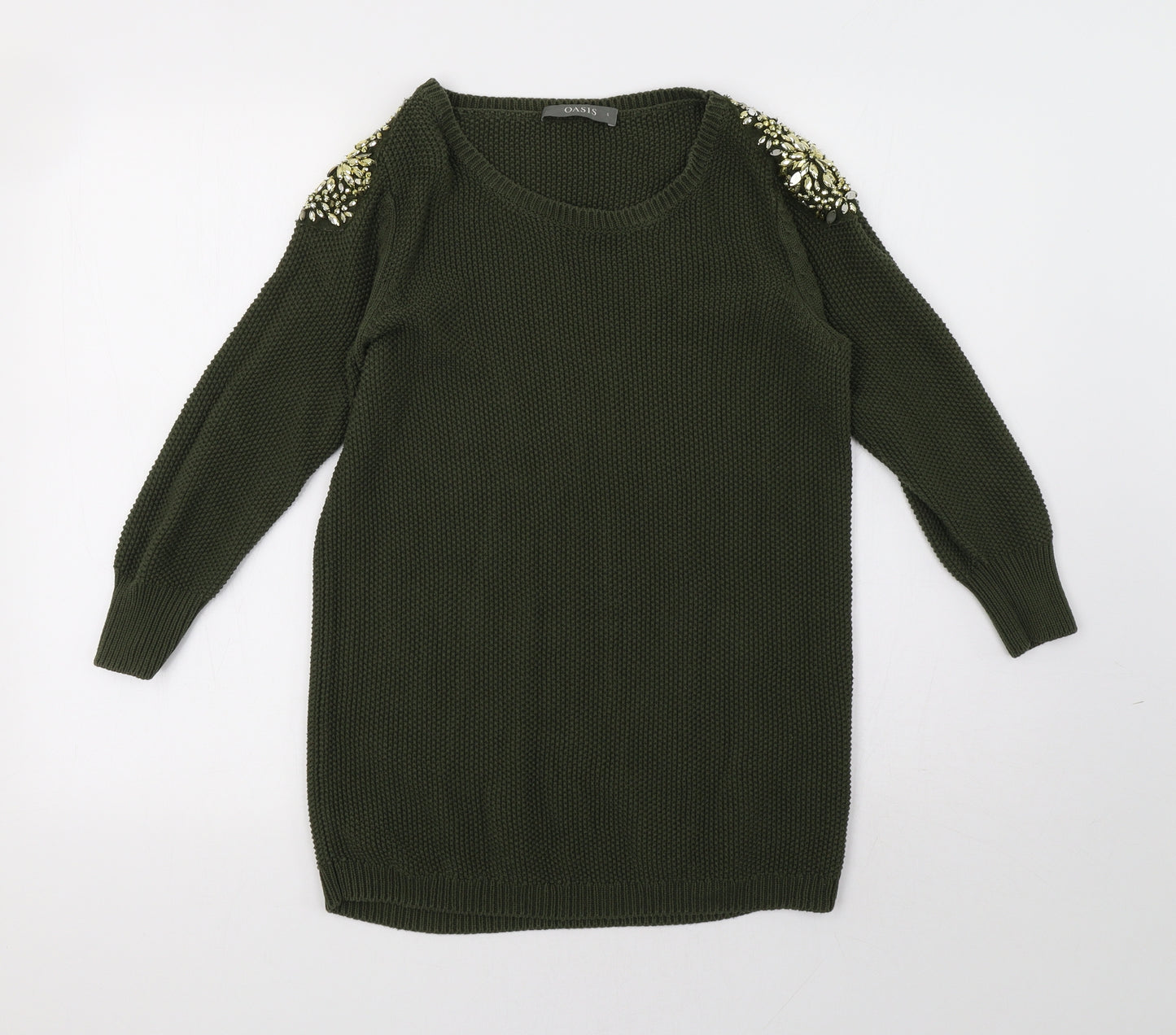 Oasis Womens Green   Pullover Sweatshirt Size S