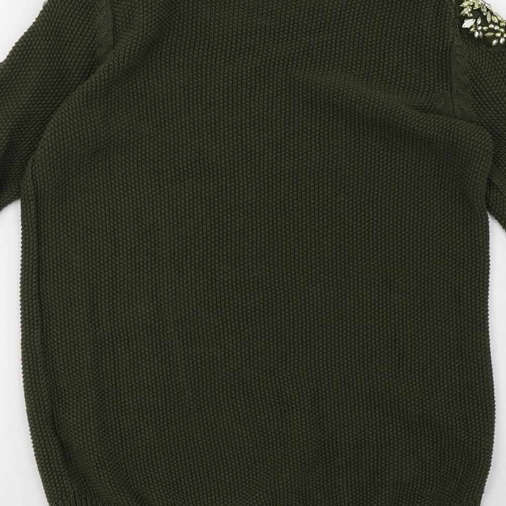 Oasis Womens Green   Pullover Sweatshirt Size S