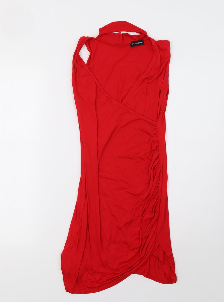 PRETTYLITTLETHING Womens Red A-Line Size 10