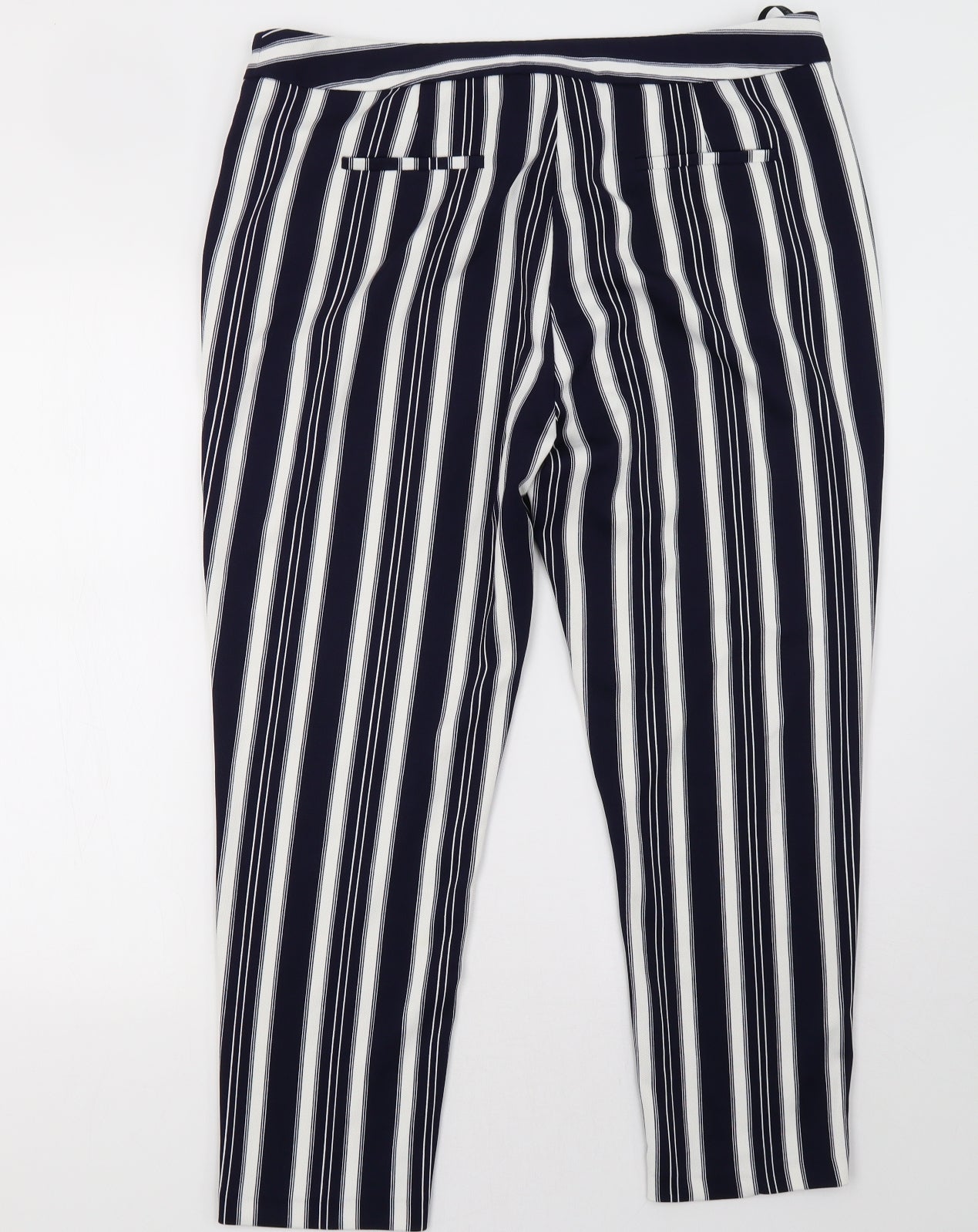 Dorothy Perkins Womens Blue Striped  Trousers  Size 16 L30 in