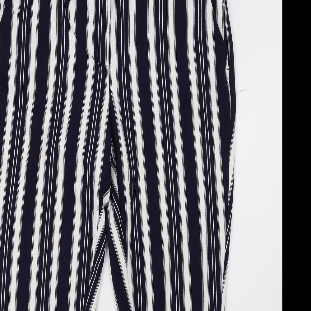 Dorothy Perkins Womens Blue Striped  Trousers  Size 16 L30 in