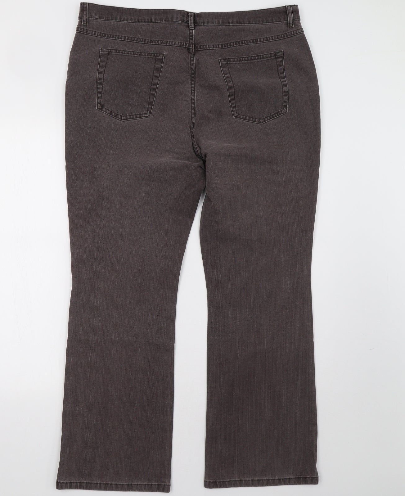 Marks and Spencer Womens Brown  Denim Straight Jeans Size 18 L32 in