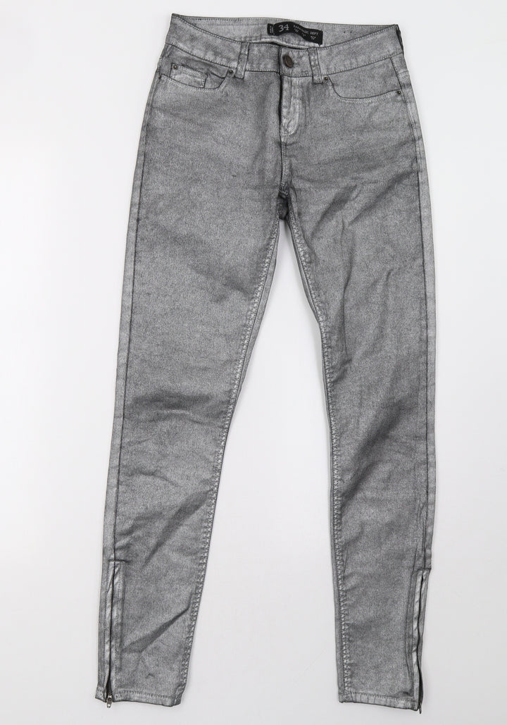 Zara Womens Grey Skinny Jeans Size 34 L30 in