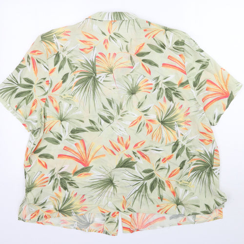 Daxon Womens Green Floral  Basic Button-Up Size 22