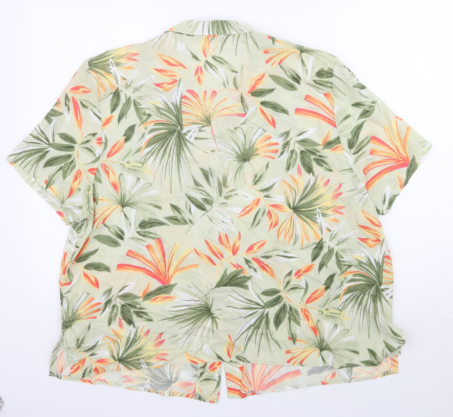 Daxon Womens Green Floral  Basic Button-Up Size 22