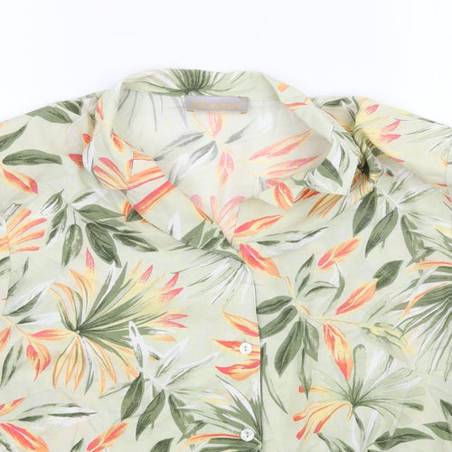 Daxon Womens Green Floral  Basic Button-Up Size 22