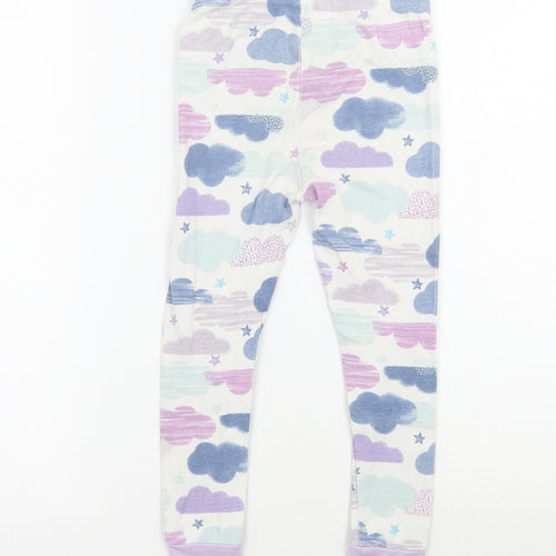 Kirkland Girls White Geometric  Sweatpants Trousers Size 5 Years