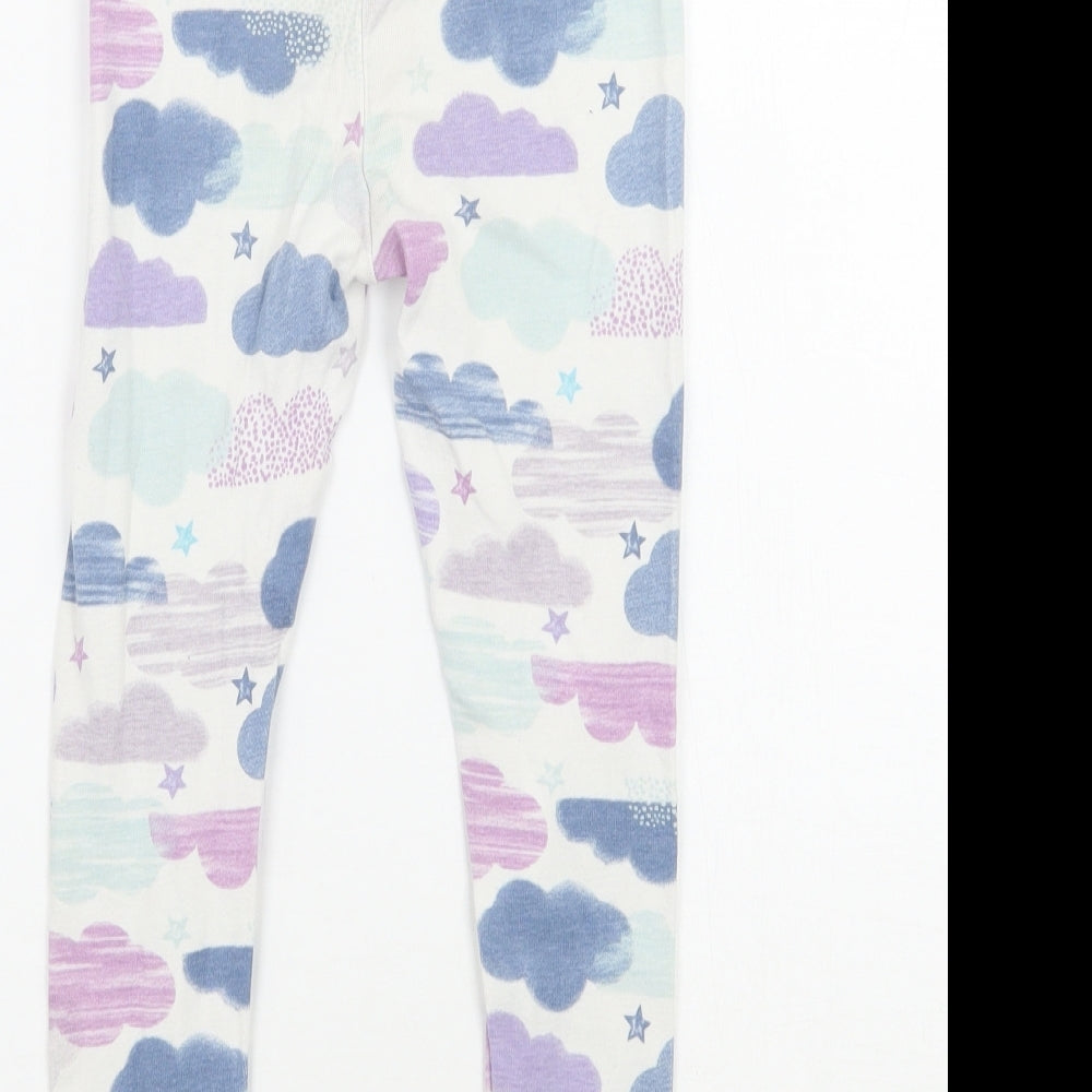 Kirkland Girls White Geometric  Sweatpants Trousers Size 5 Years