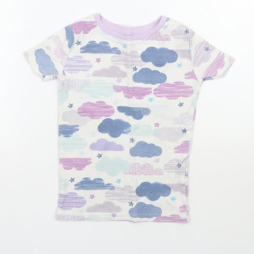 Kirkland Girls White Geometric  Basic T-Shirt Size 5 Years