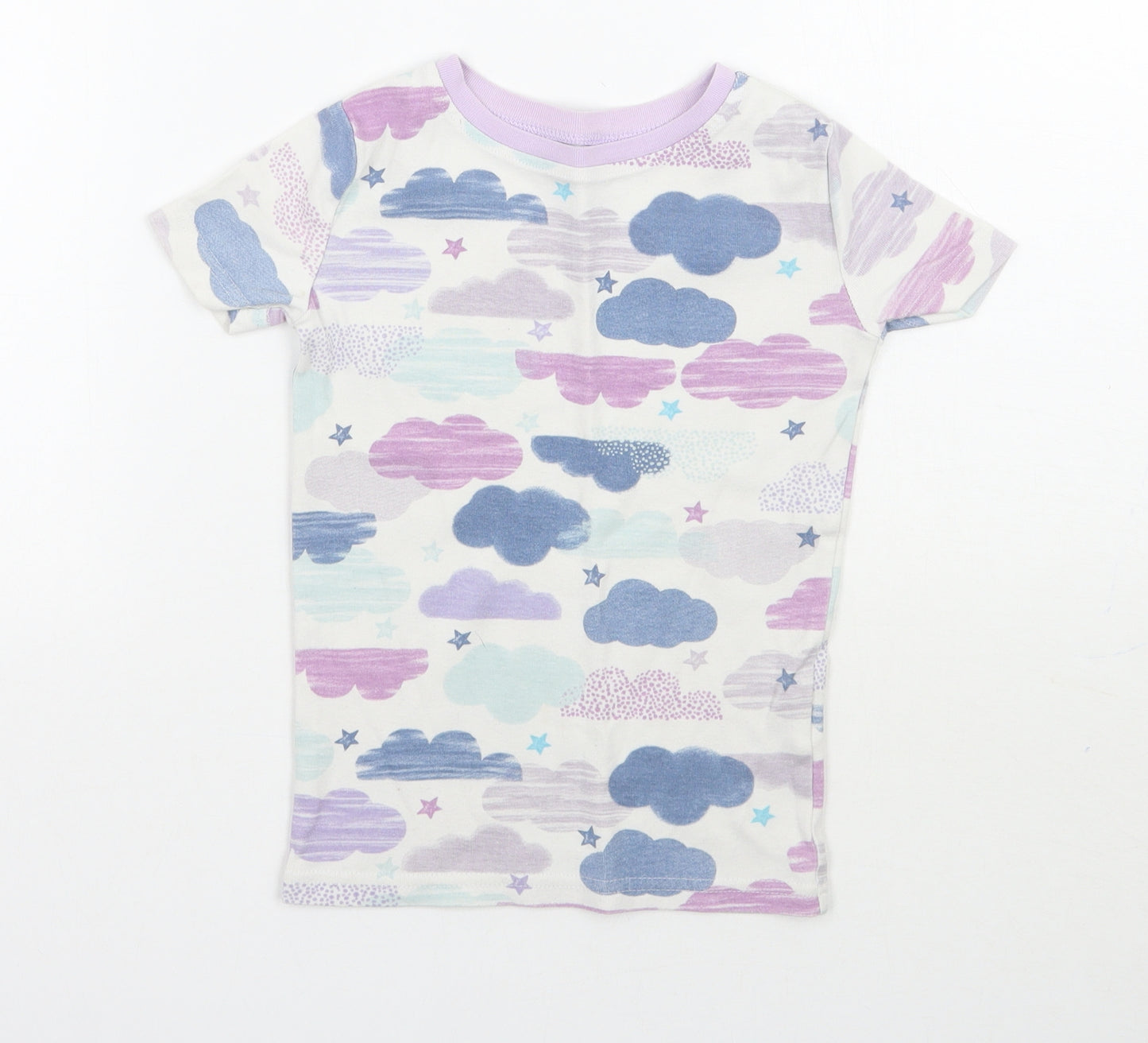Kirkland Girls White Geometric  Basic T-Shirt Size 5 Years
