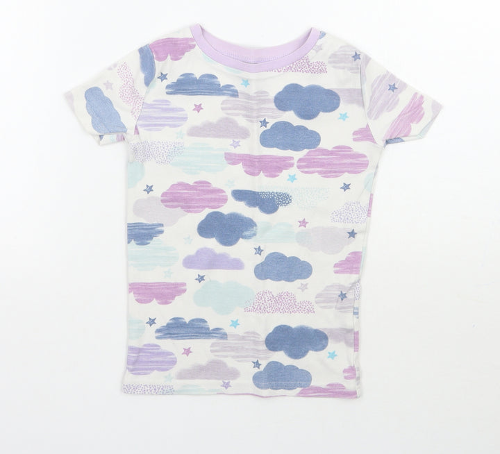 Kirkland Girls White Geometric  Basic T-Shirt Size 5 Years
