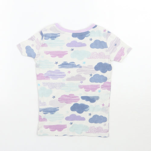 Kirkland Girls White Geometric  Basic T-Shirt Size 5 Years