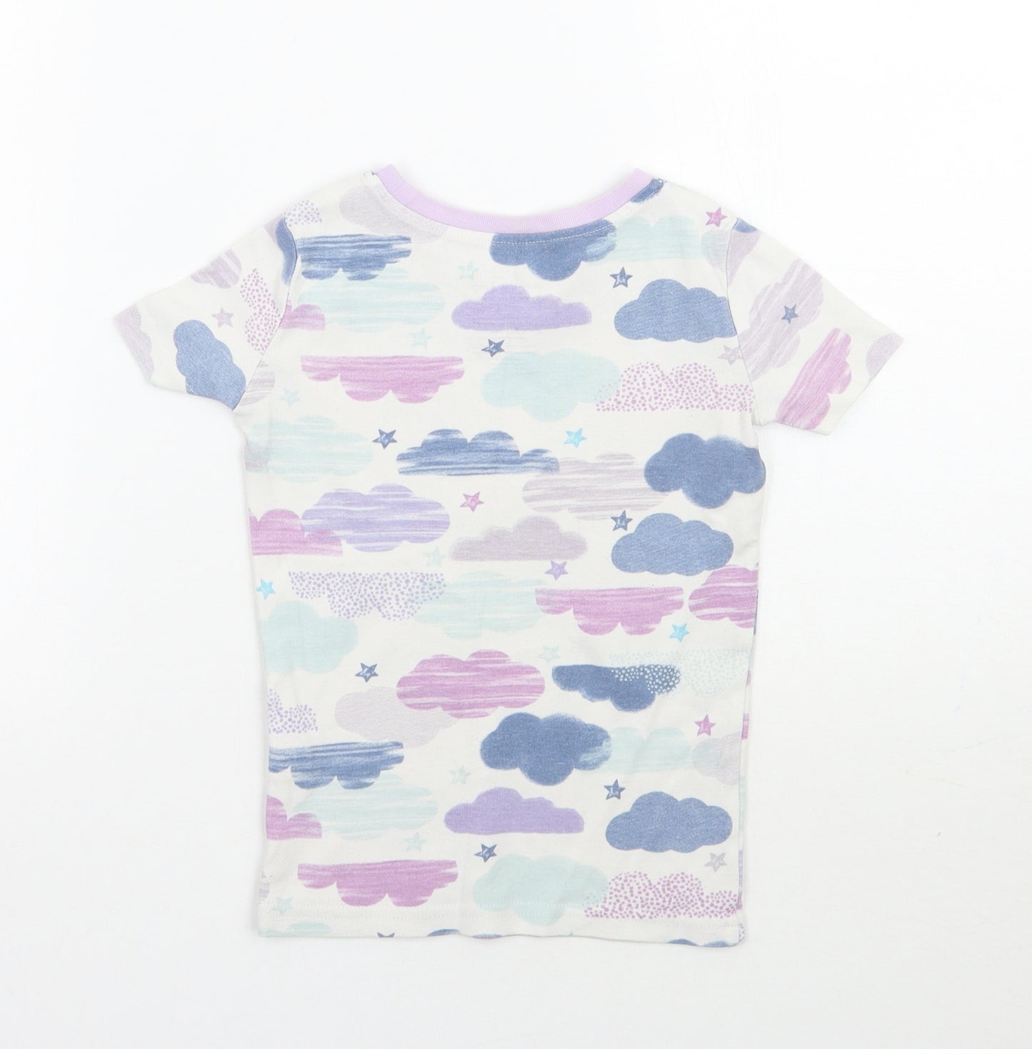 Kirkland Girls White Geometric  Basic T-Shirt Size 5 Years