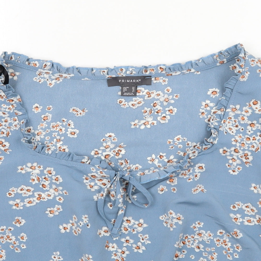Primark Womens Blue Floral  Basic Blouse Size 20
