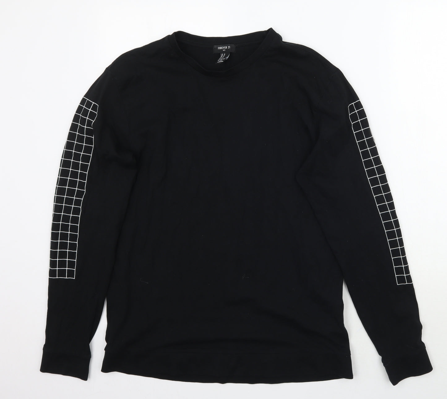 FOREVER 21 Mens Black Check  Pullover Jumper Size M