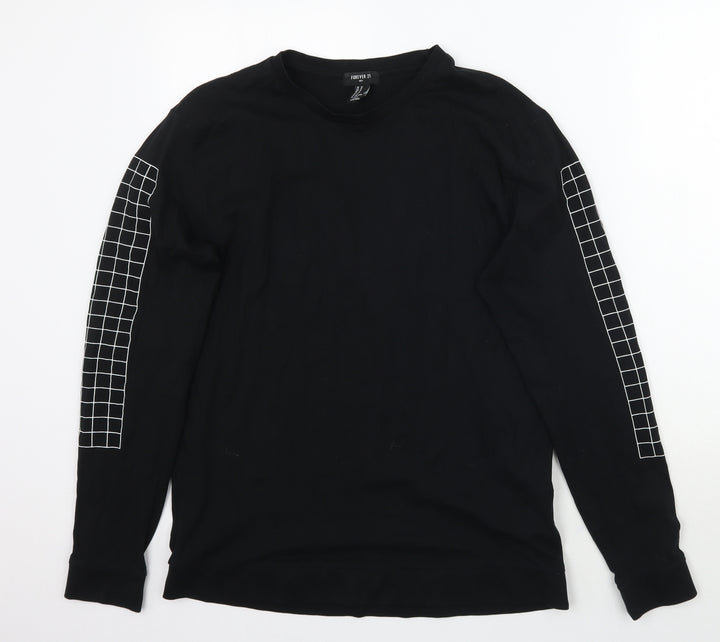 FOREVER 21 Mens Black Check  Pullover Jumper Size M