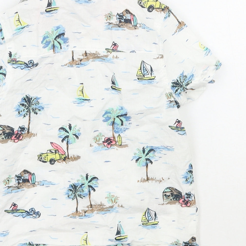 Primark Baby White Geometric  Basic Button-Up Size 18-24 Months