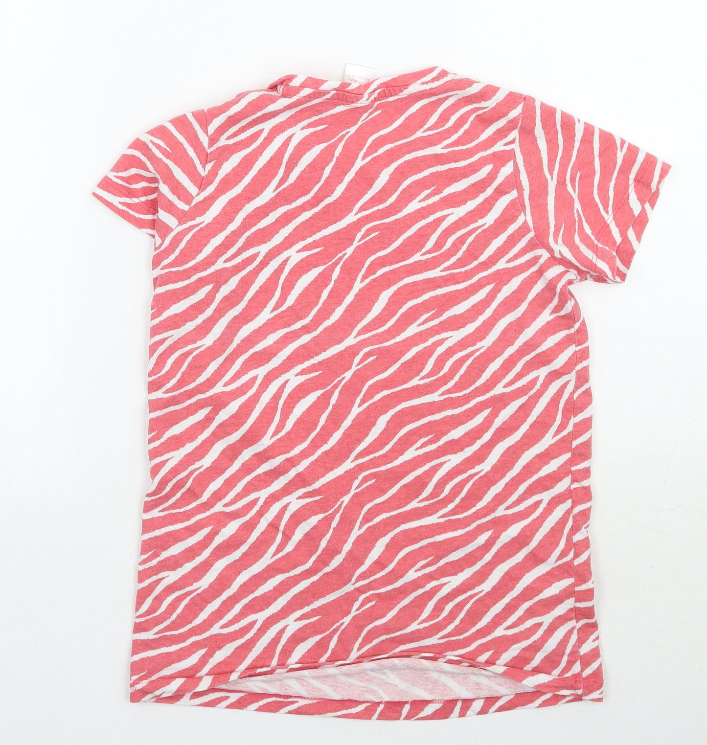 Preworn Girls Pink Spotted  Basic T-Shirt Size 10 Years