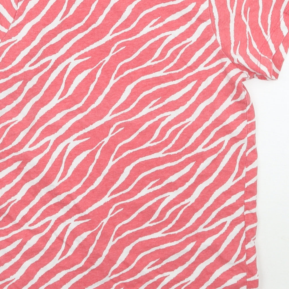 Preworn Girls Pink Spotted  Basic T-Shirt Size 10 Years