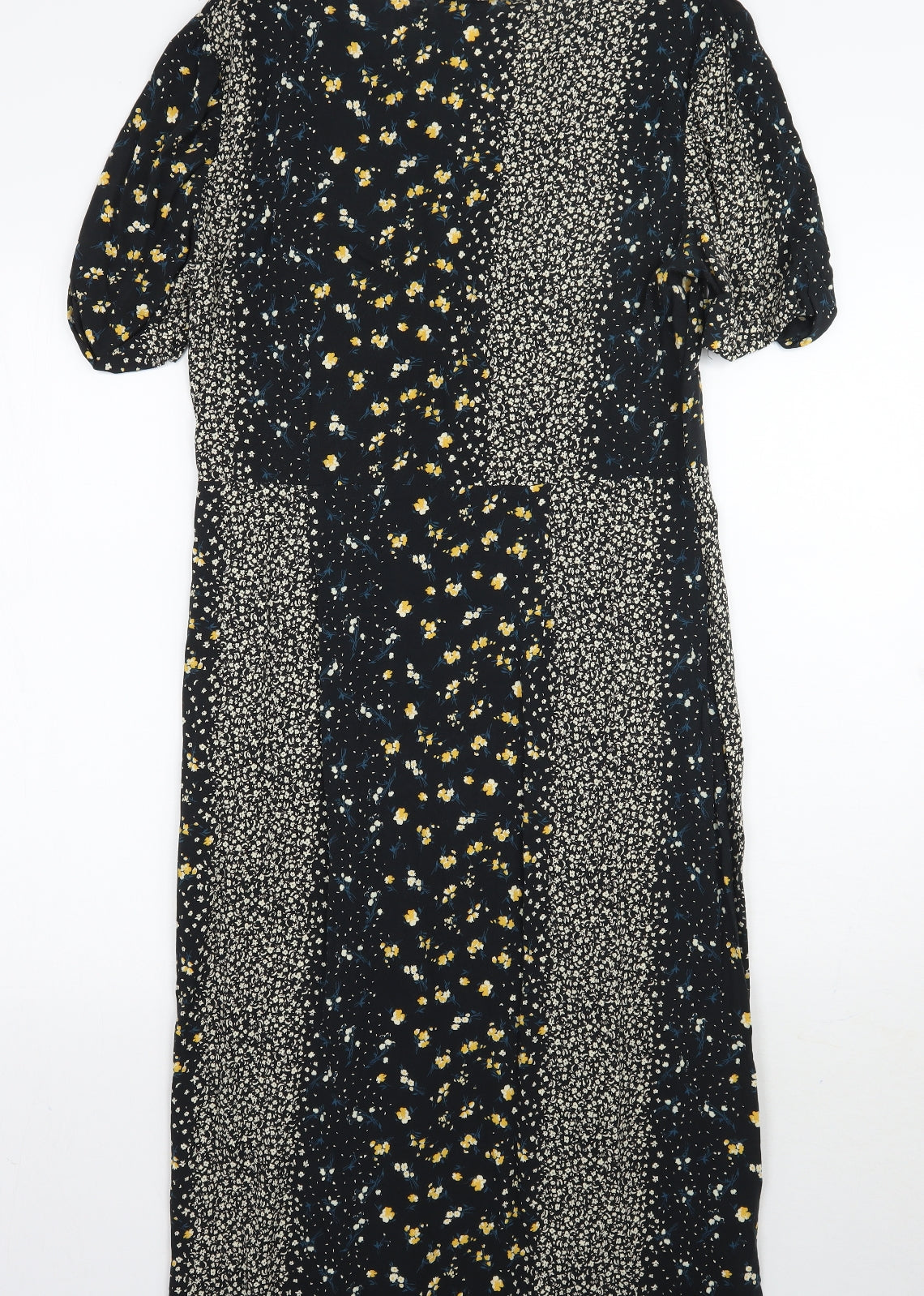 Miss Selfridge Womens Black Floral  A-Line  Size 12