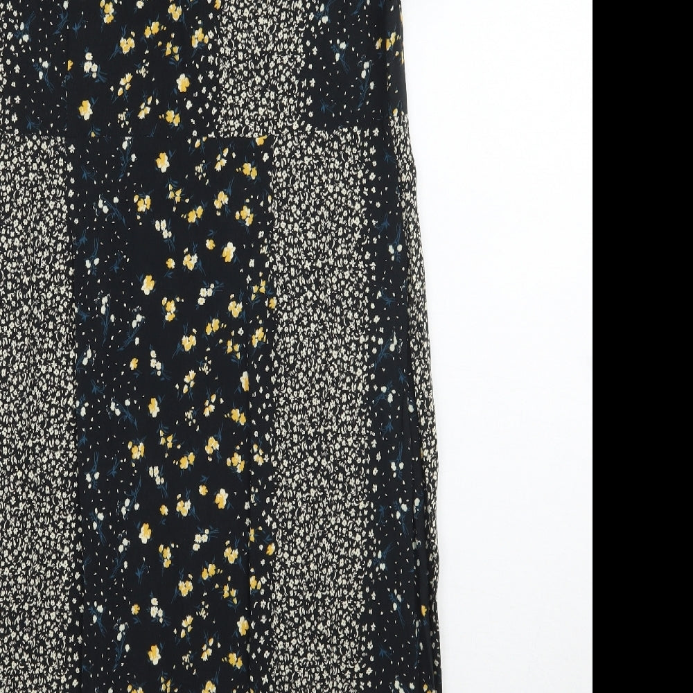 Miss Selfridge Womens Black Floral  A-Line  Size 12
