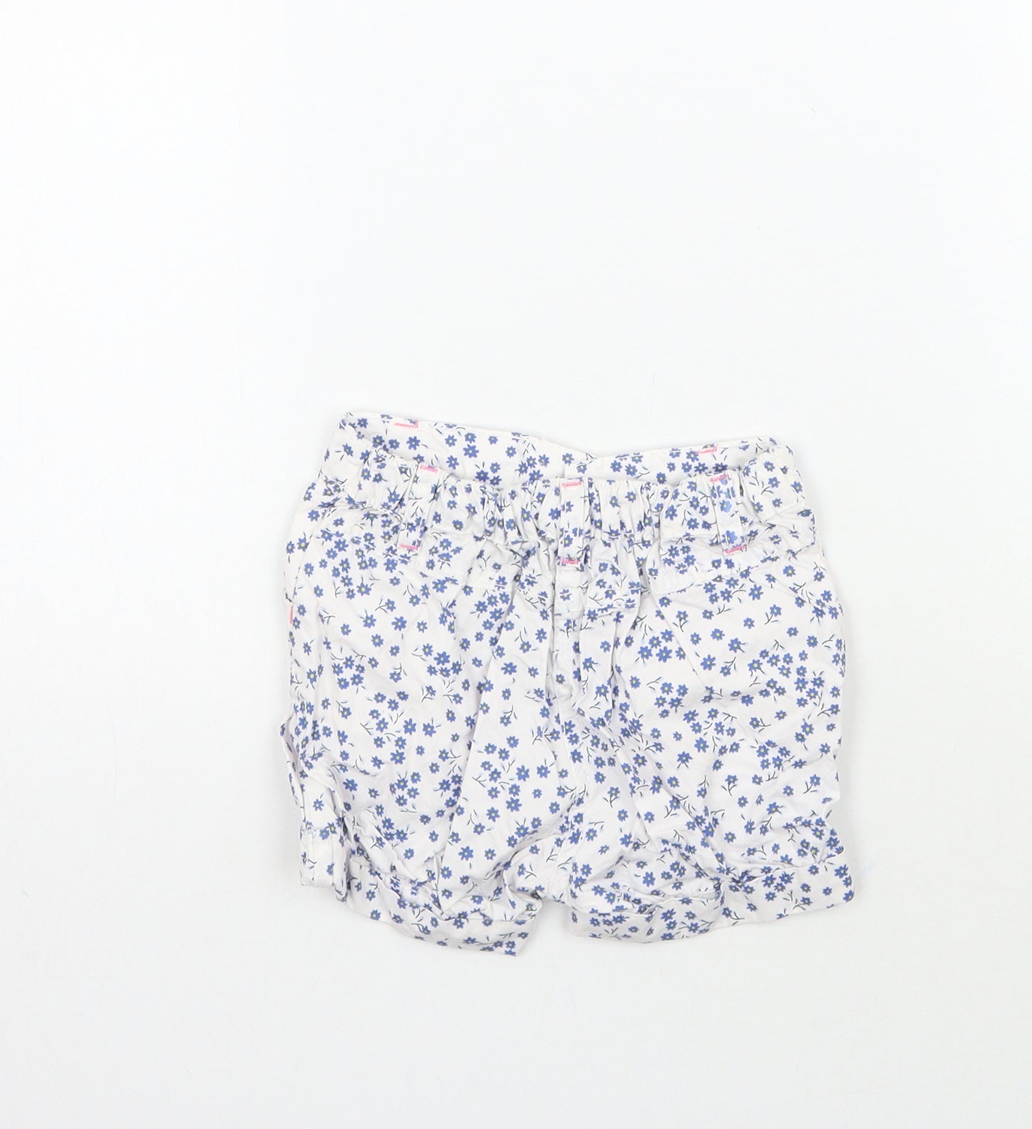 Mothercare Girls White Floral  Cropped Trousers Size 6-9 Months