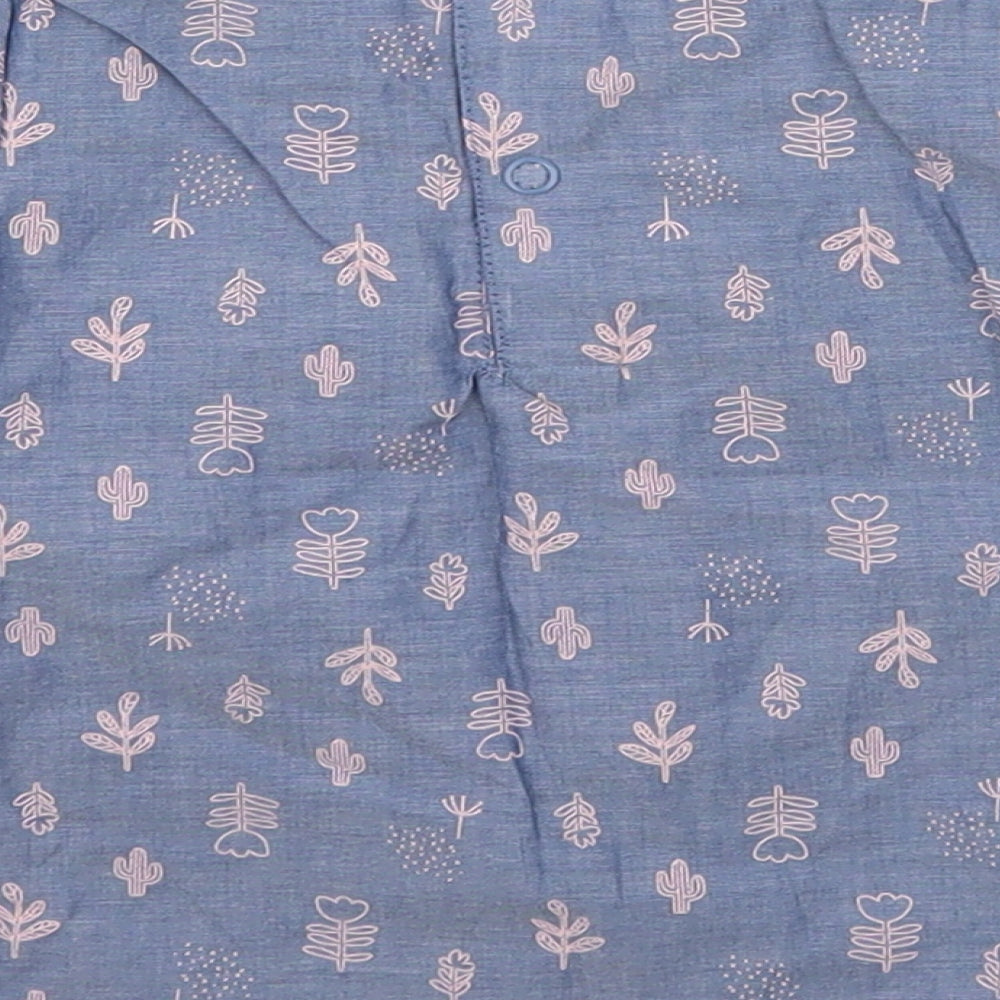 Carters Girls Blue Floral  Basic T-Shirt Size 6-9 Months
