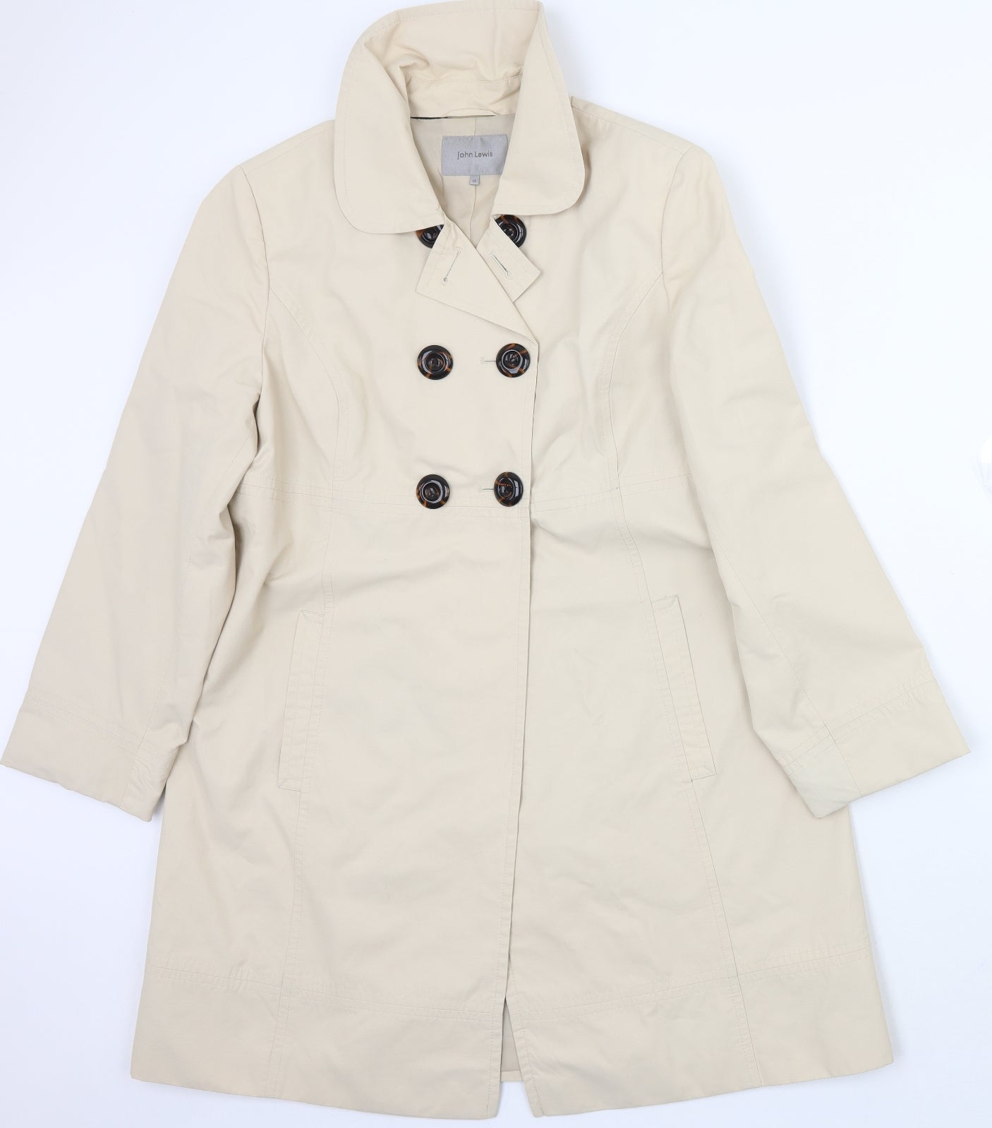 John Lewis Womens Beige   Jacket Coat Size 14