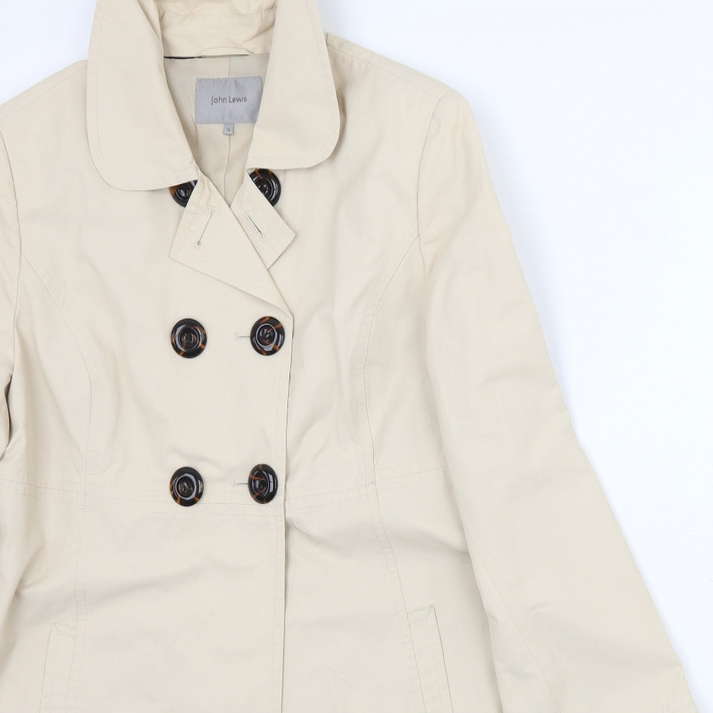 John Lewis Womens Beige   Jacket Coat Size 14