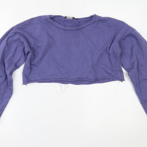 PRETTYLITTLETHING Womens Purple   Cropped Blouse Size S