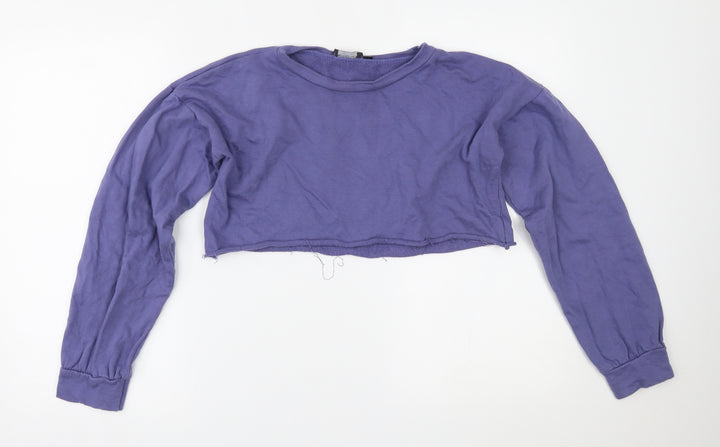 PRETTYLITTLETHING Womens Purple Cropped Blouse Size S