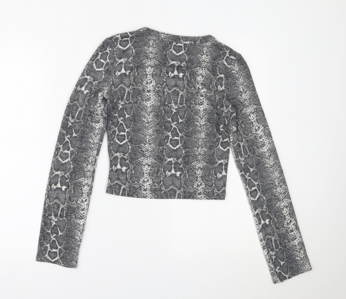 Zara Womens Green Animal Print  Cropped Blouse Size S
