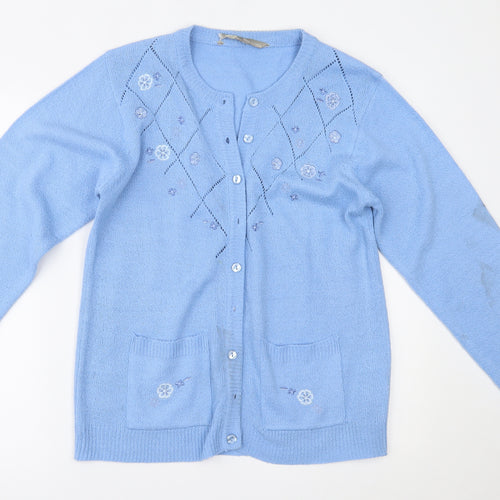 Akal Collection Womens Blue   Cardigan Jumper Size M