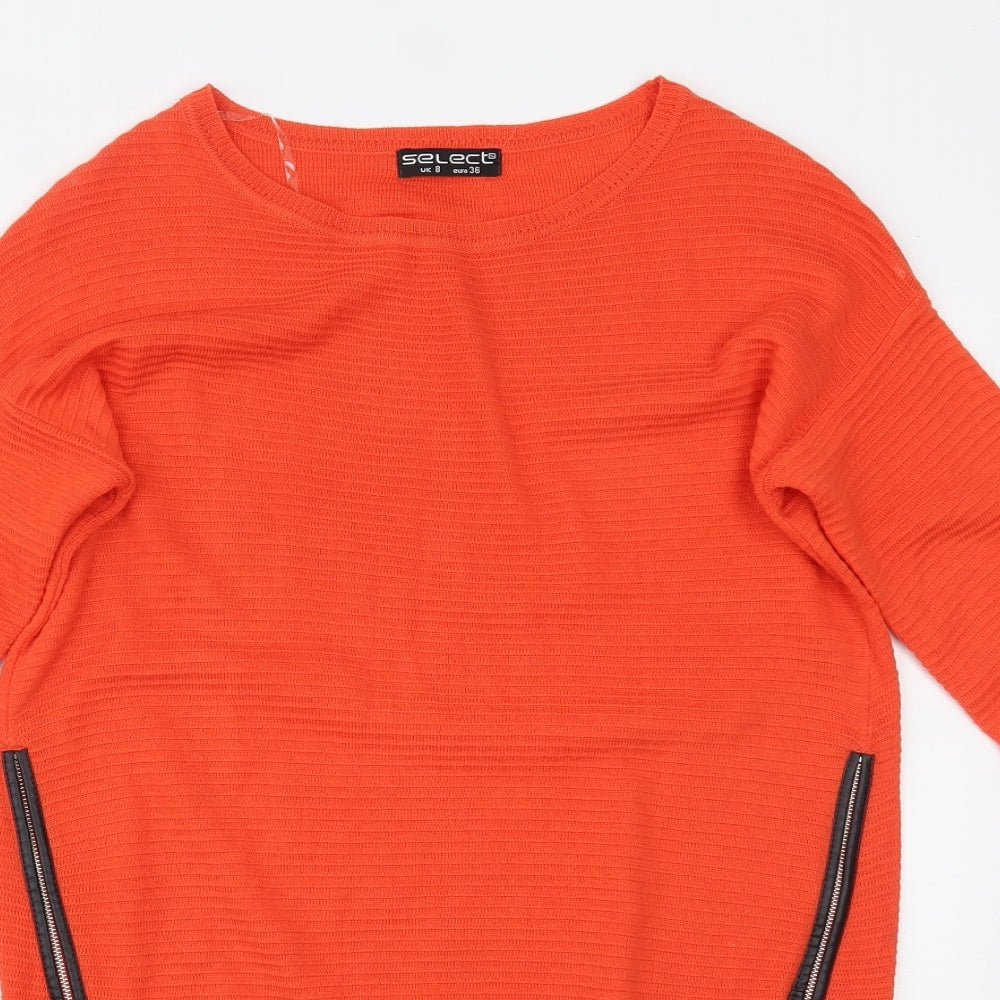 Select Womens Orange   Pullover Jumper Size 8