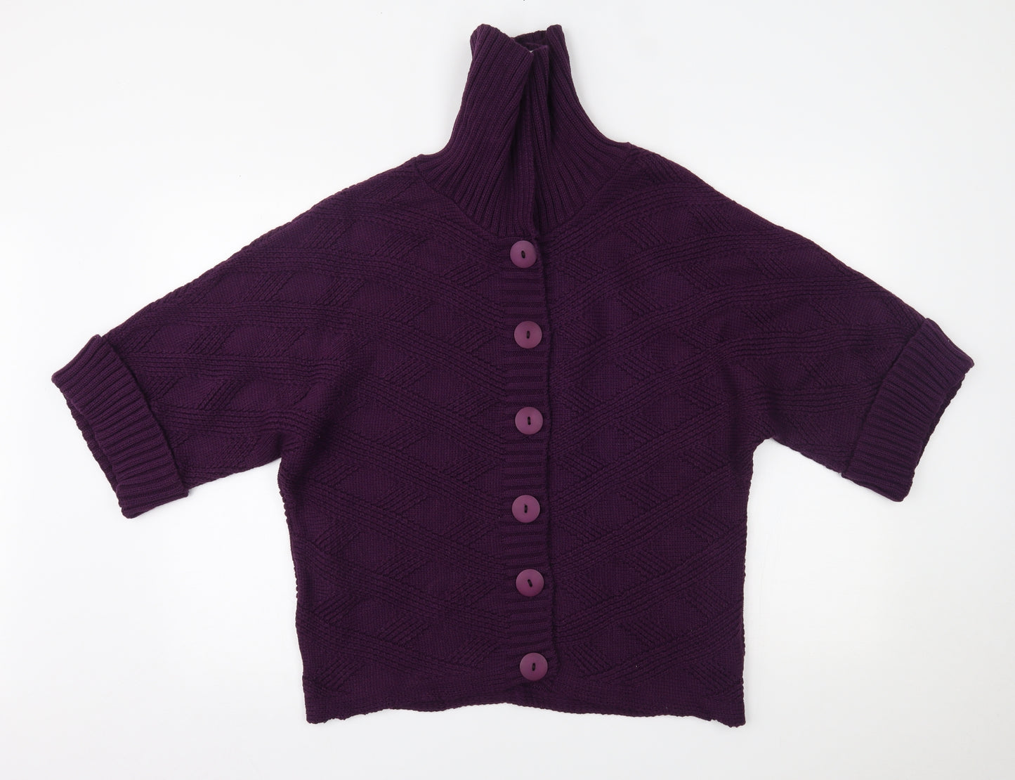 Bm Collection Womens Purple   Cardigan Jumper Size M