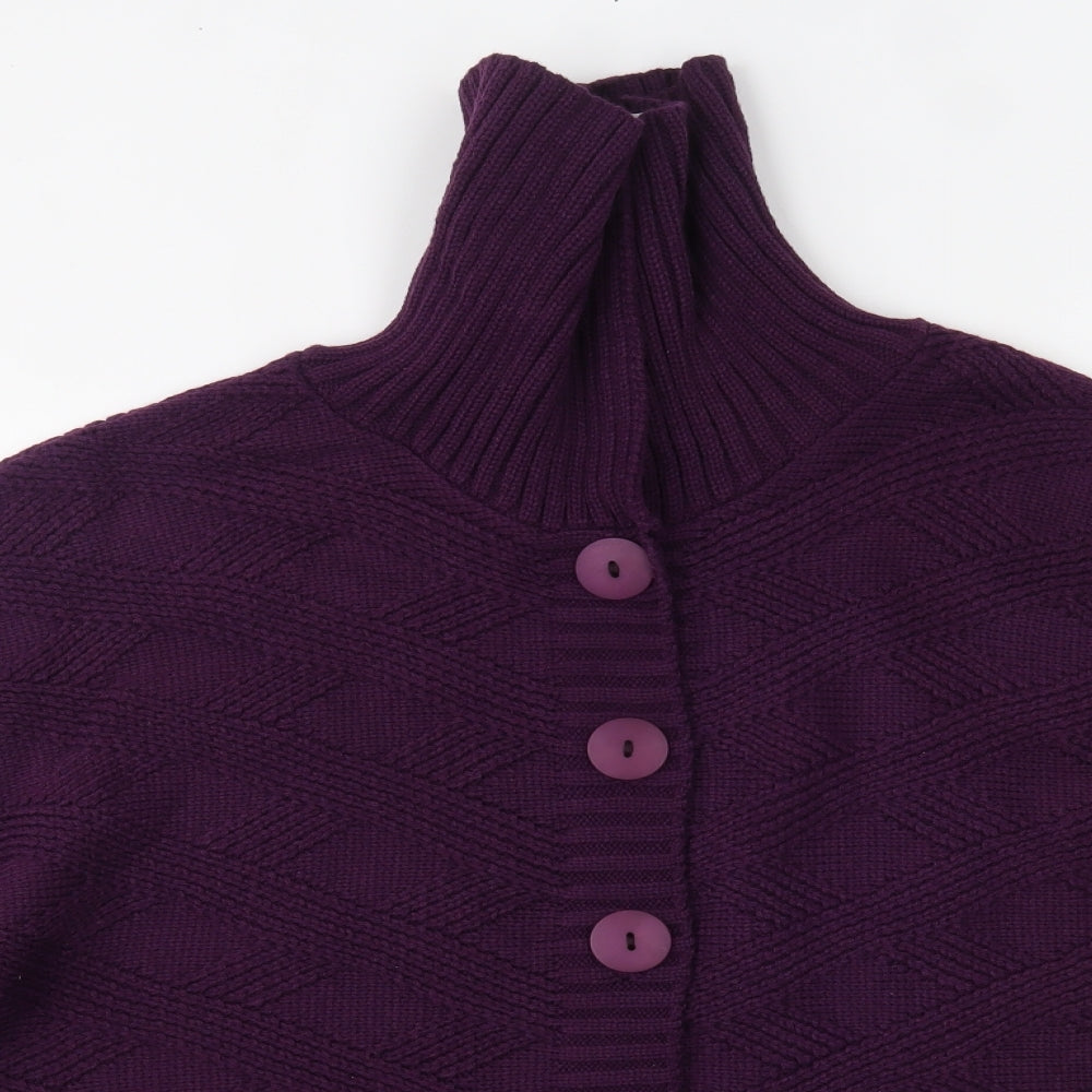 Bm Collection Womens Purple   Cardigan Jumper Size M