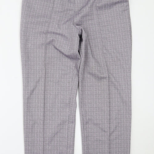 Marks and Spencer Mens Purple Houndstooth  Trousers  Size 16 L27 in