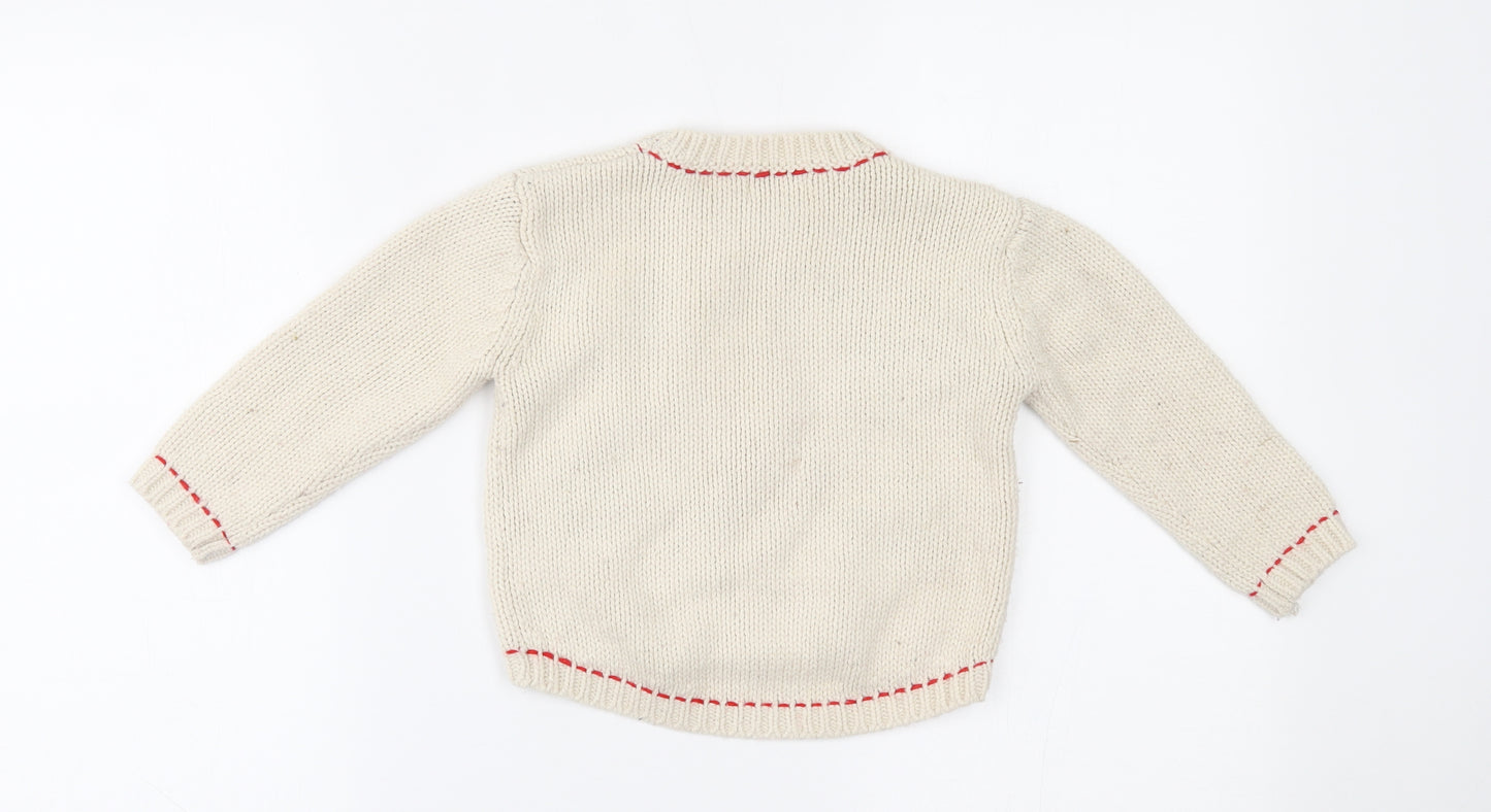 NEXT Boys Beige   Pullover Jumper Size 2-3 Years  - christmas