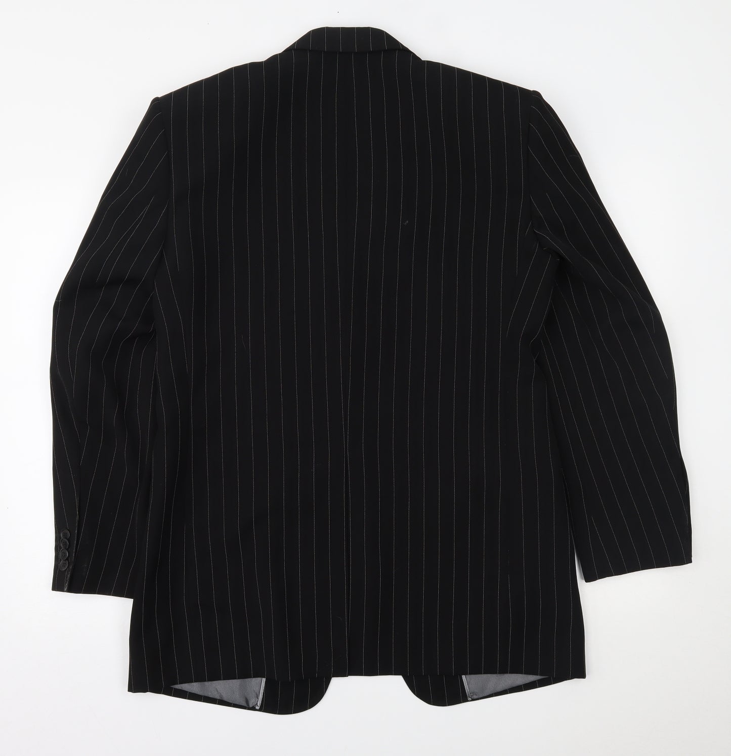 BLAKES Mens Black Striped  Jacket Suit Jacket Size 38