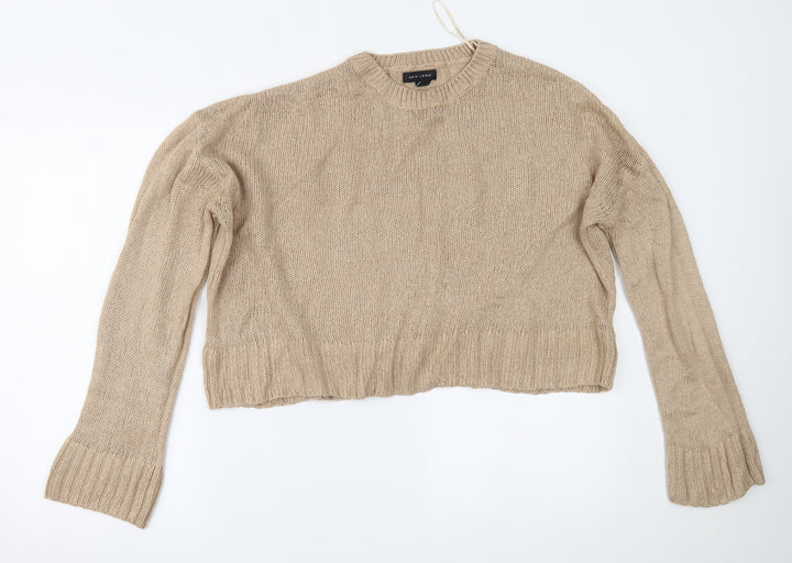 New Look Womens Beige   Cropped Blouse Size L