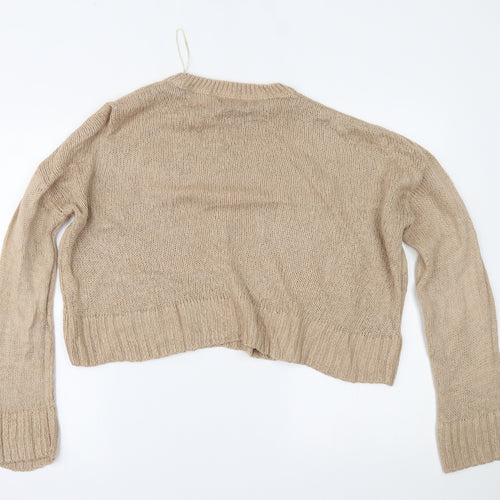 New Look Womens Beige   Cropped Blouse Size L