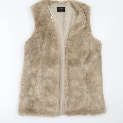 Papaya Womens Beige   Gilet Coat Size 12