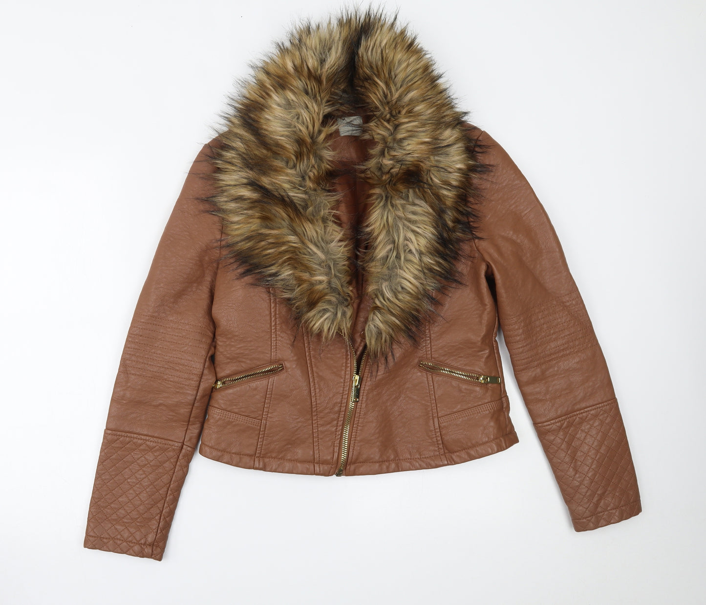 George Womens Brown   Motorcycle Jacket Jacket Size 12