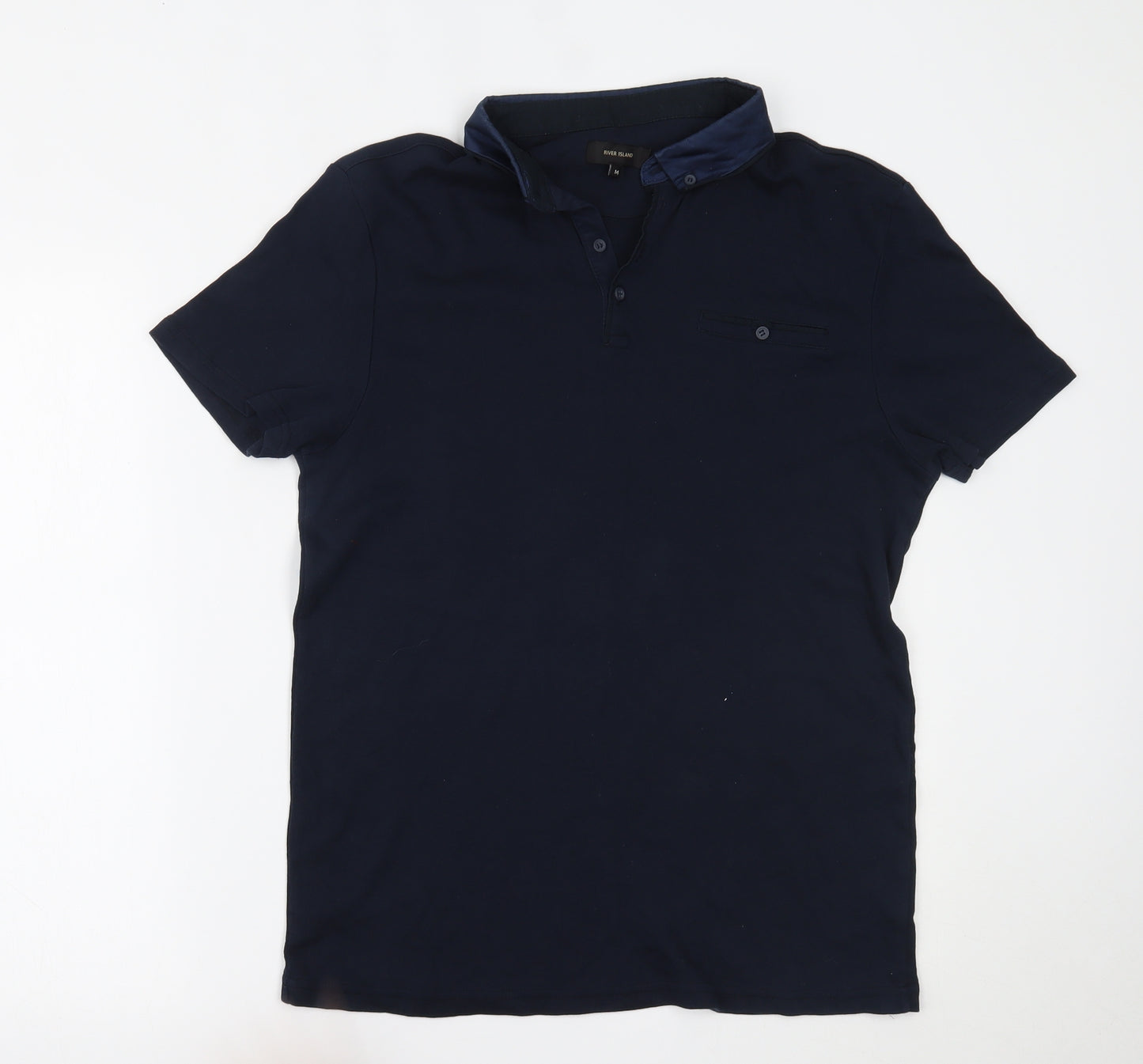 River Island Mens Blue    Polo Size M